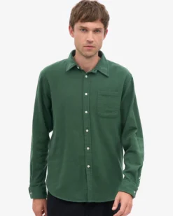 Organic Flannel Shirt - Emerald Green