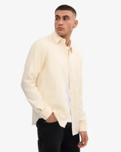 Organic Flannel Shirt - Ivory White