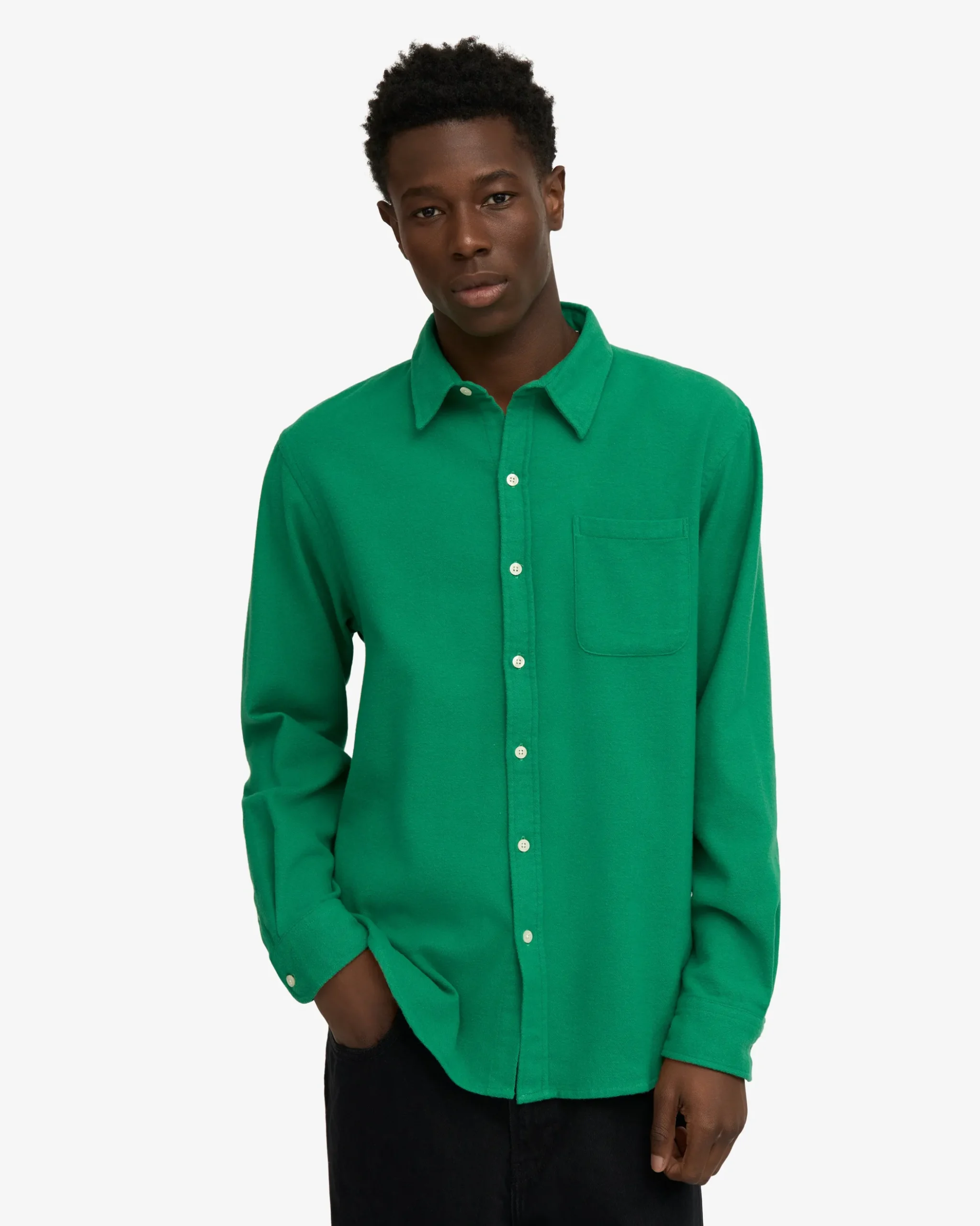Organic Flannel Shirt - Kelly Green