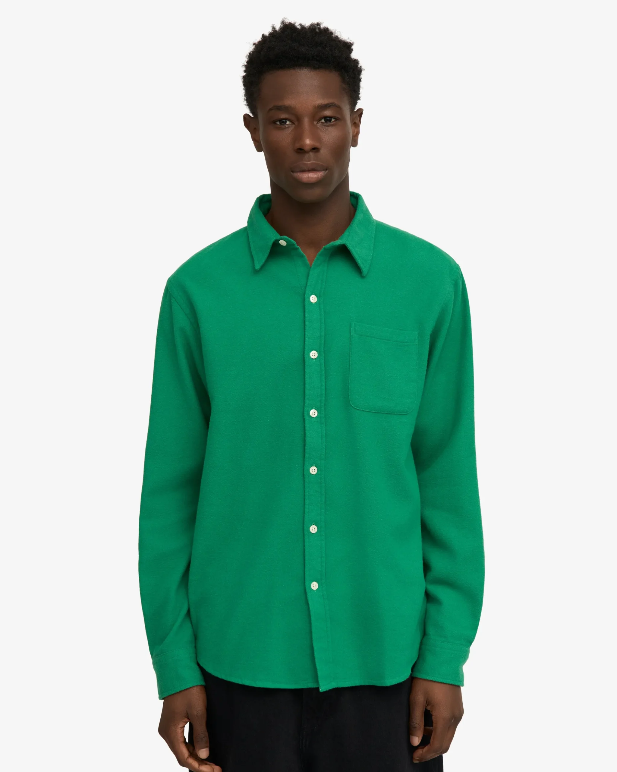 Organic Flannel Shirt - Kelly Green