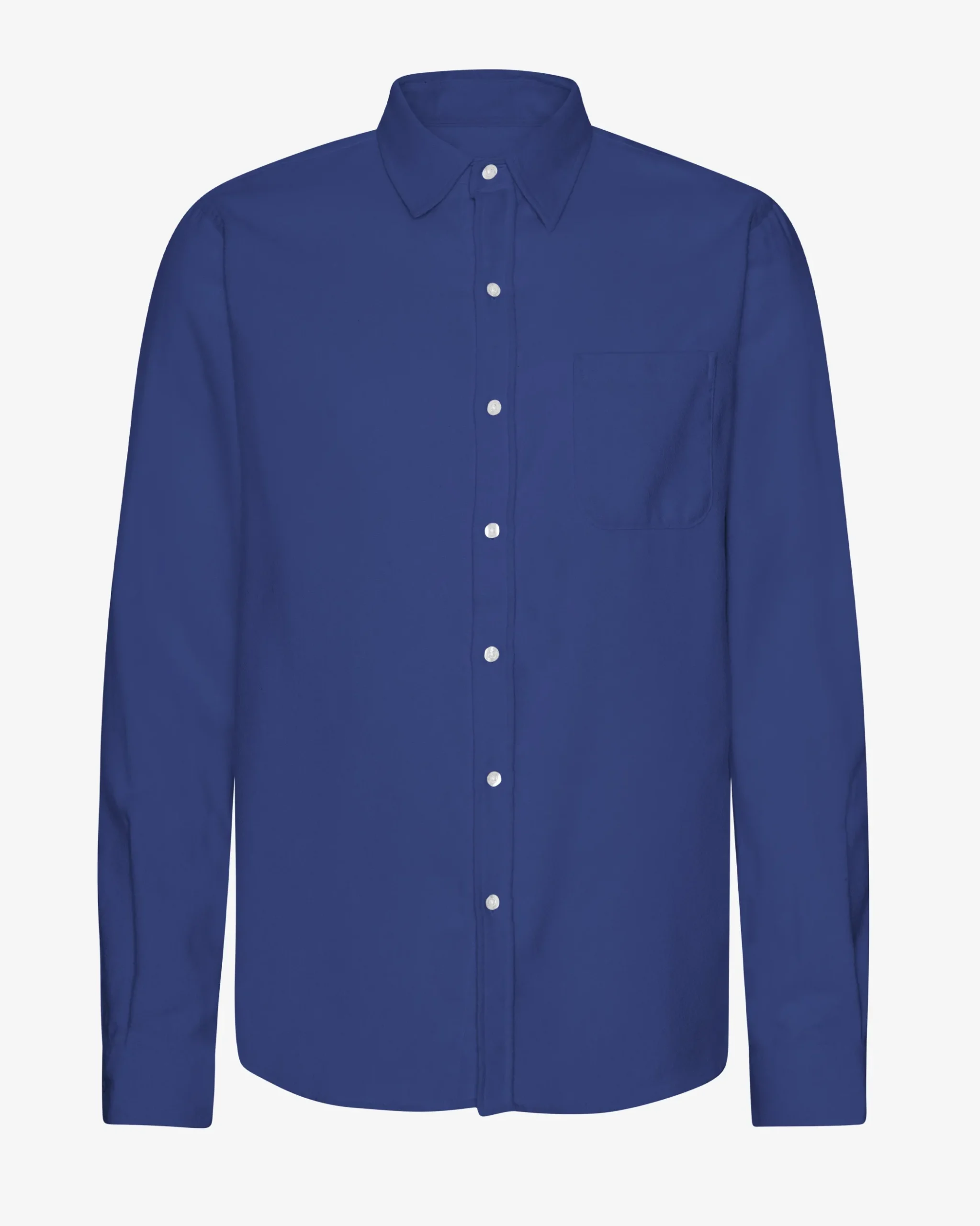 Organic Flannel Shirt - Marine Blue