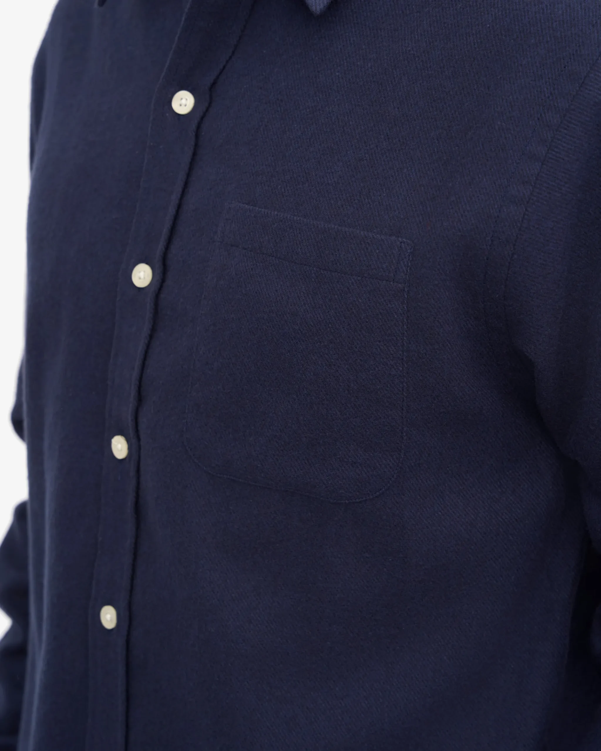 Organic Flannel Shirt - Navy Blue