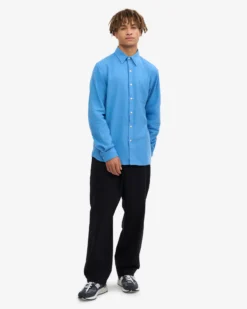 Organic Flannel Shirt - Pacific Blue