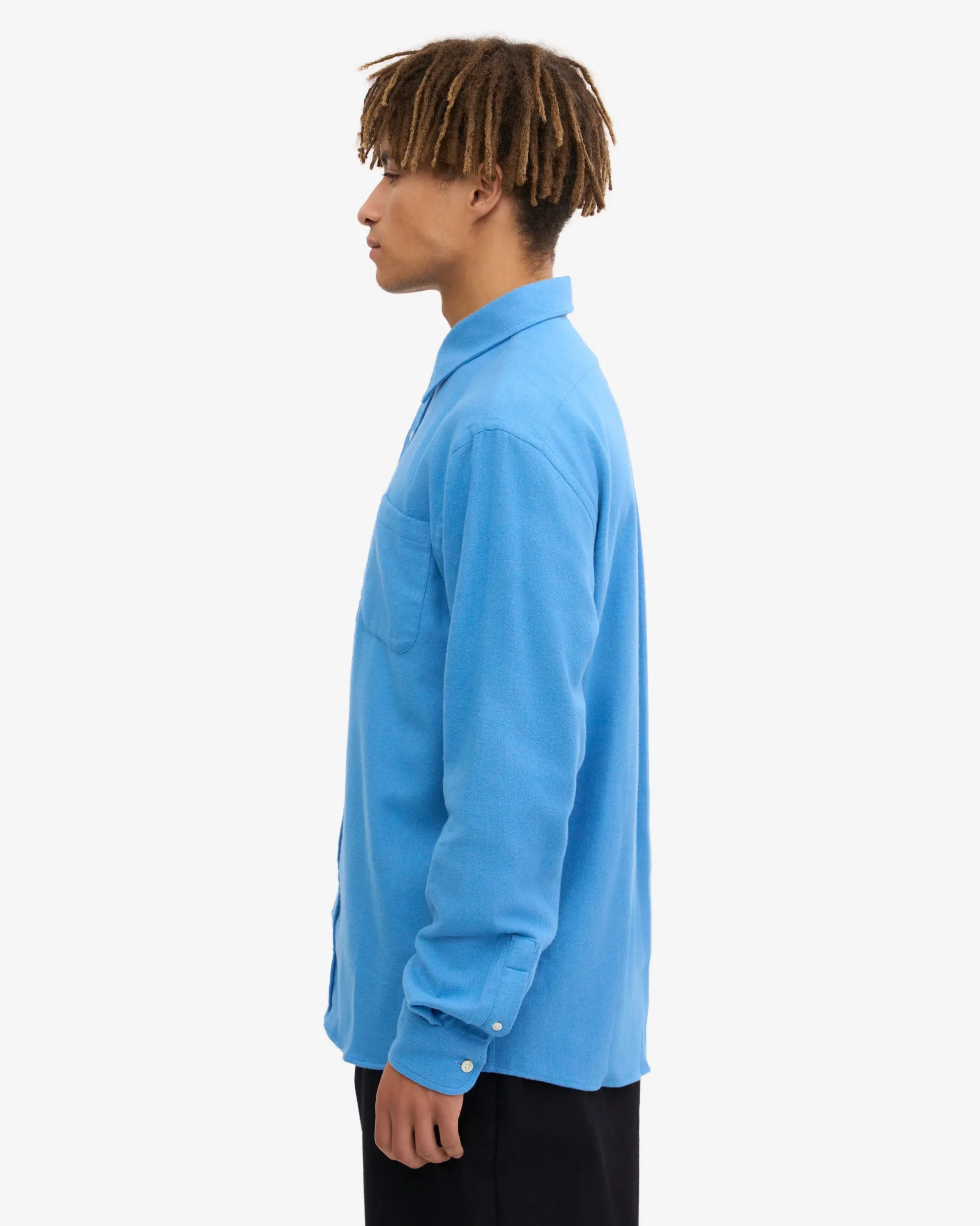 Organic Flannel Shirt - Pacific Blue