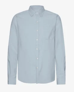 Organic Flannel Shirt - Steel Blue