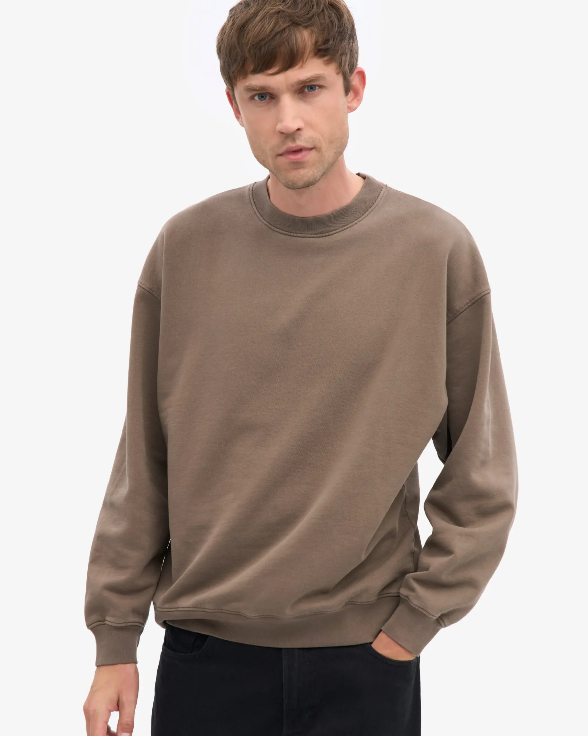 Organic Oversized Crew - Cedar Brown