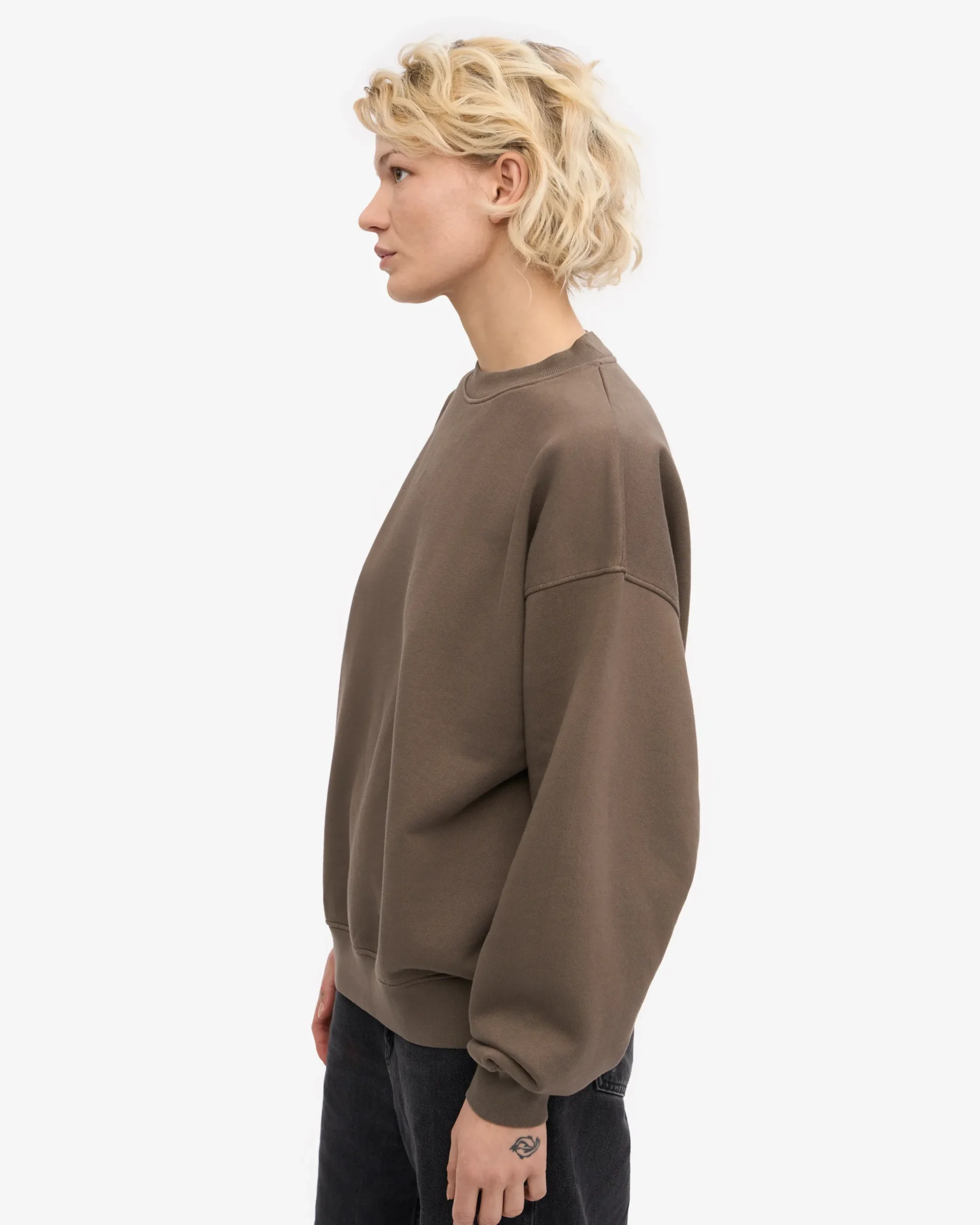 Organic Oversized Crew - Cedar Brown
