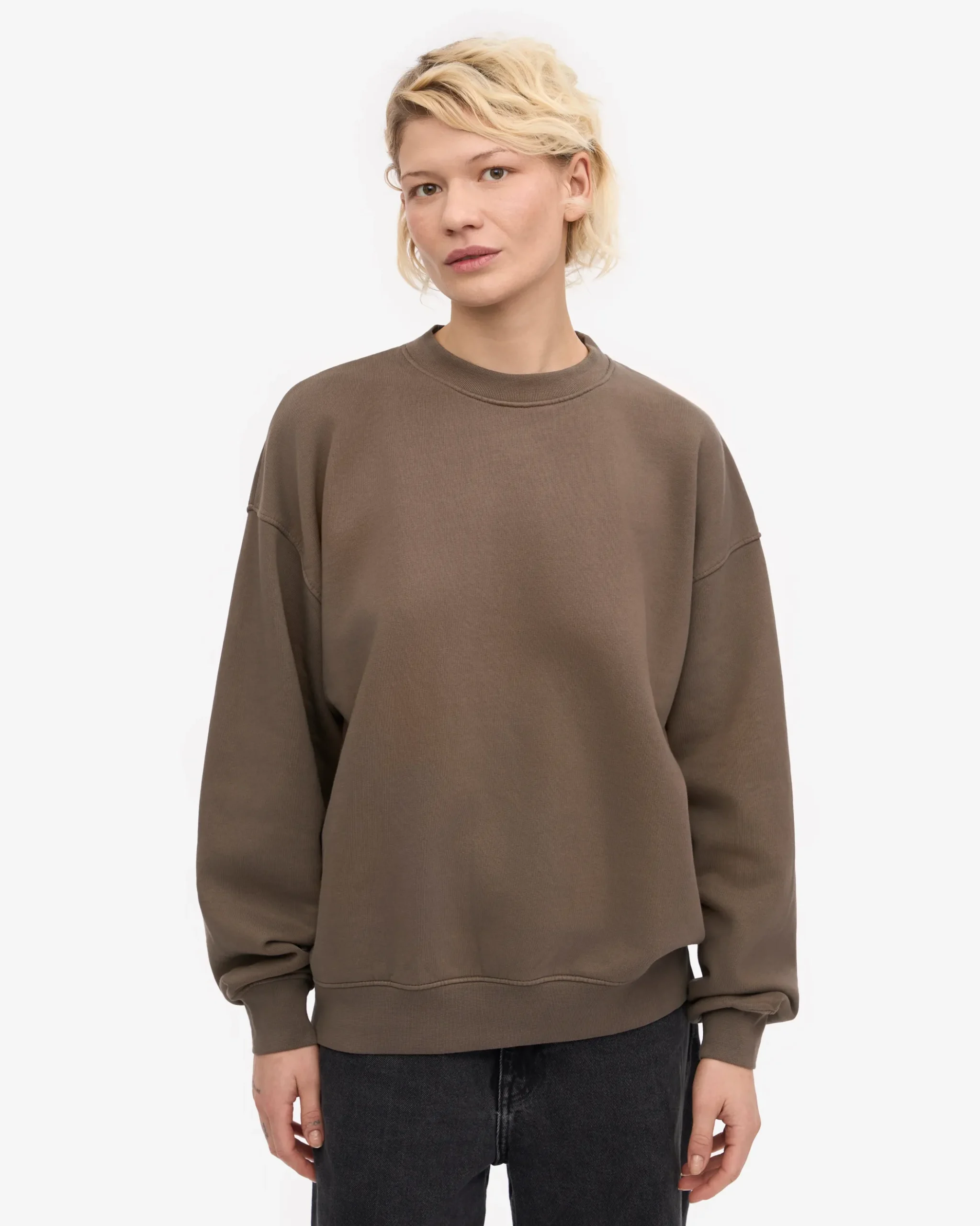 Organic Oversized Crew - Cedar Brown