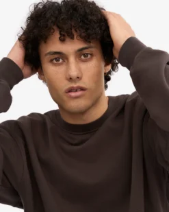 Organic Oversized Crew - Coffee Brown