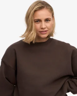 Organic Oversized Crew - Coffee Brown