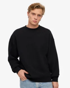 Organic Oversized Crew - Deep Black