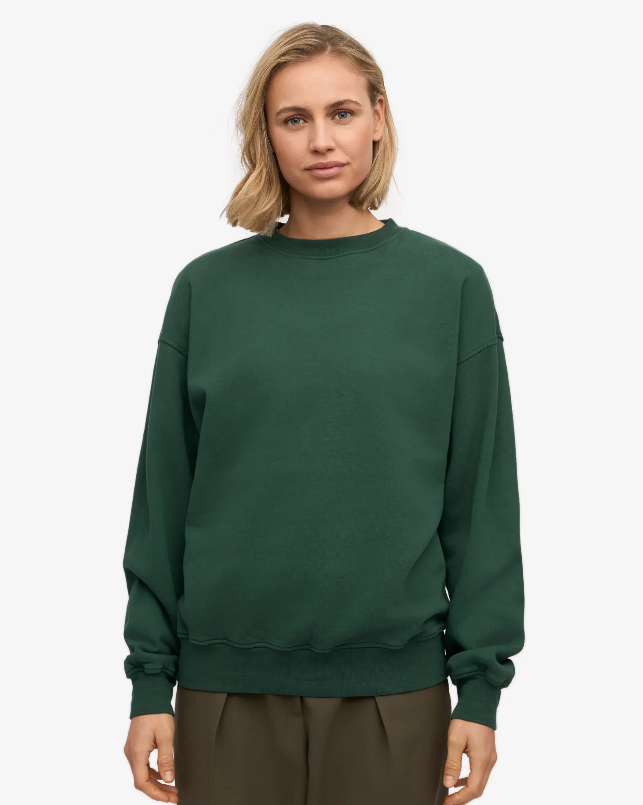Organic Oversized Crew - Emerald Green