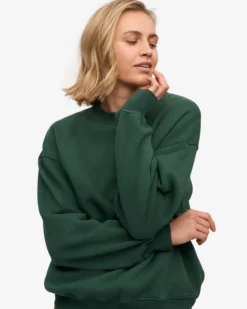Organic Oversized Crew - Emerald Green