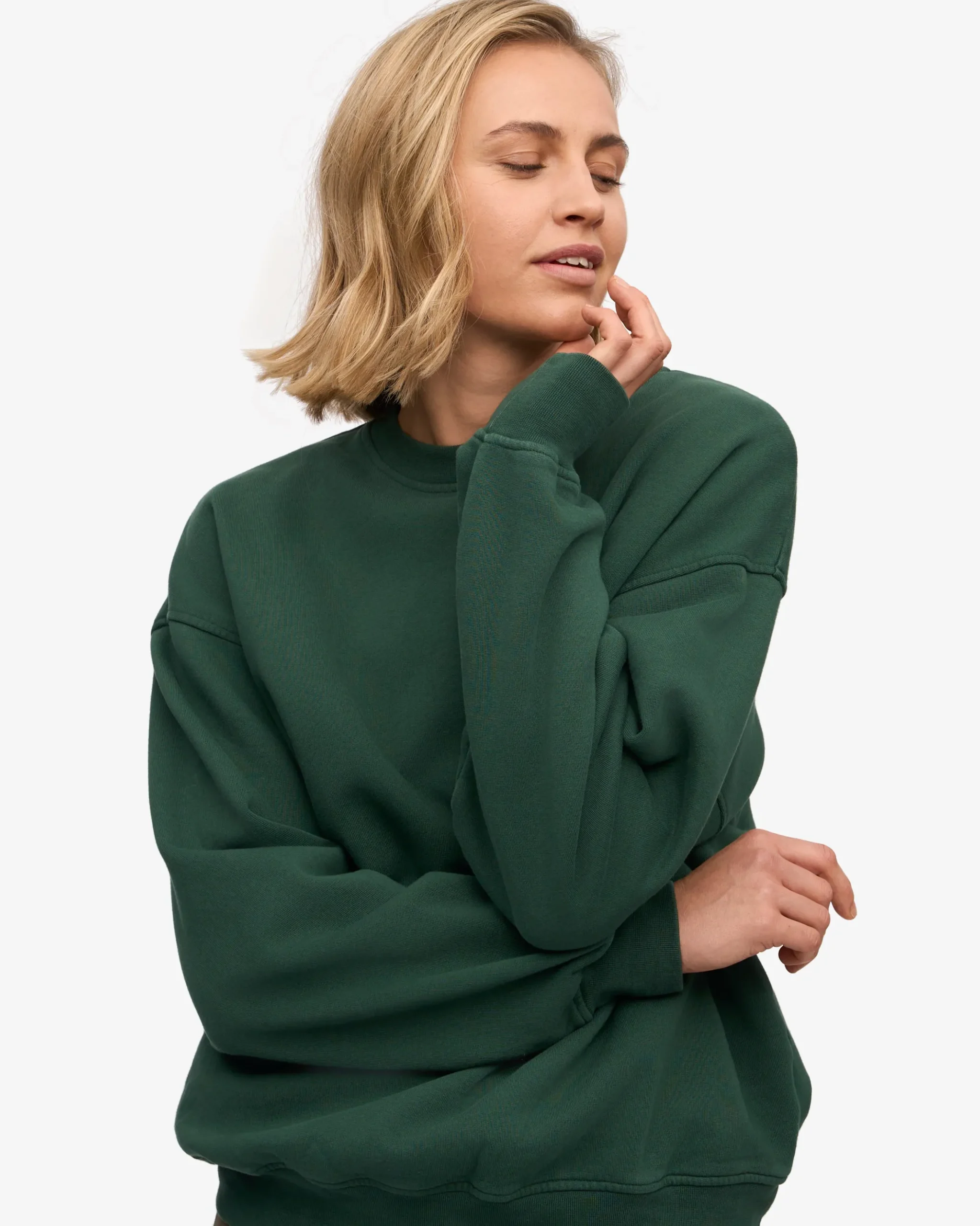 Organic Oversized Crew - Emerald Green