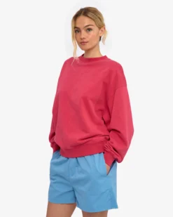 Organic Oversized Crew - Faded Red