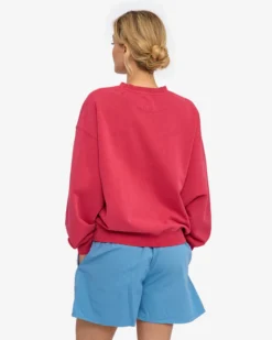 Organic Oversized Crew - Faded Red