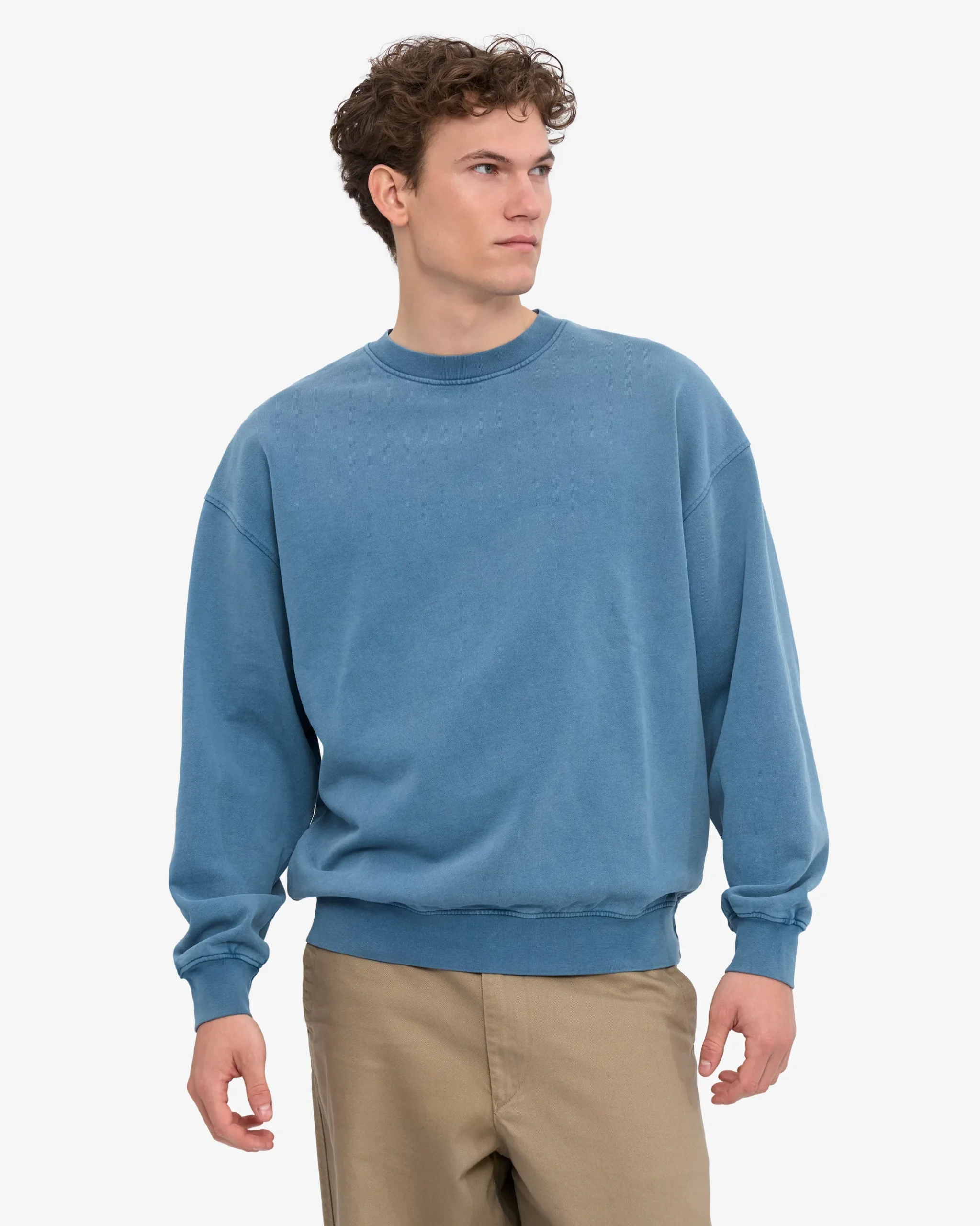 Organic Oversized Crew - Faded Indigo