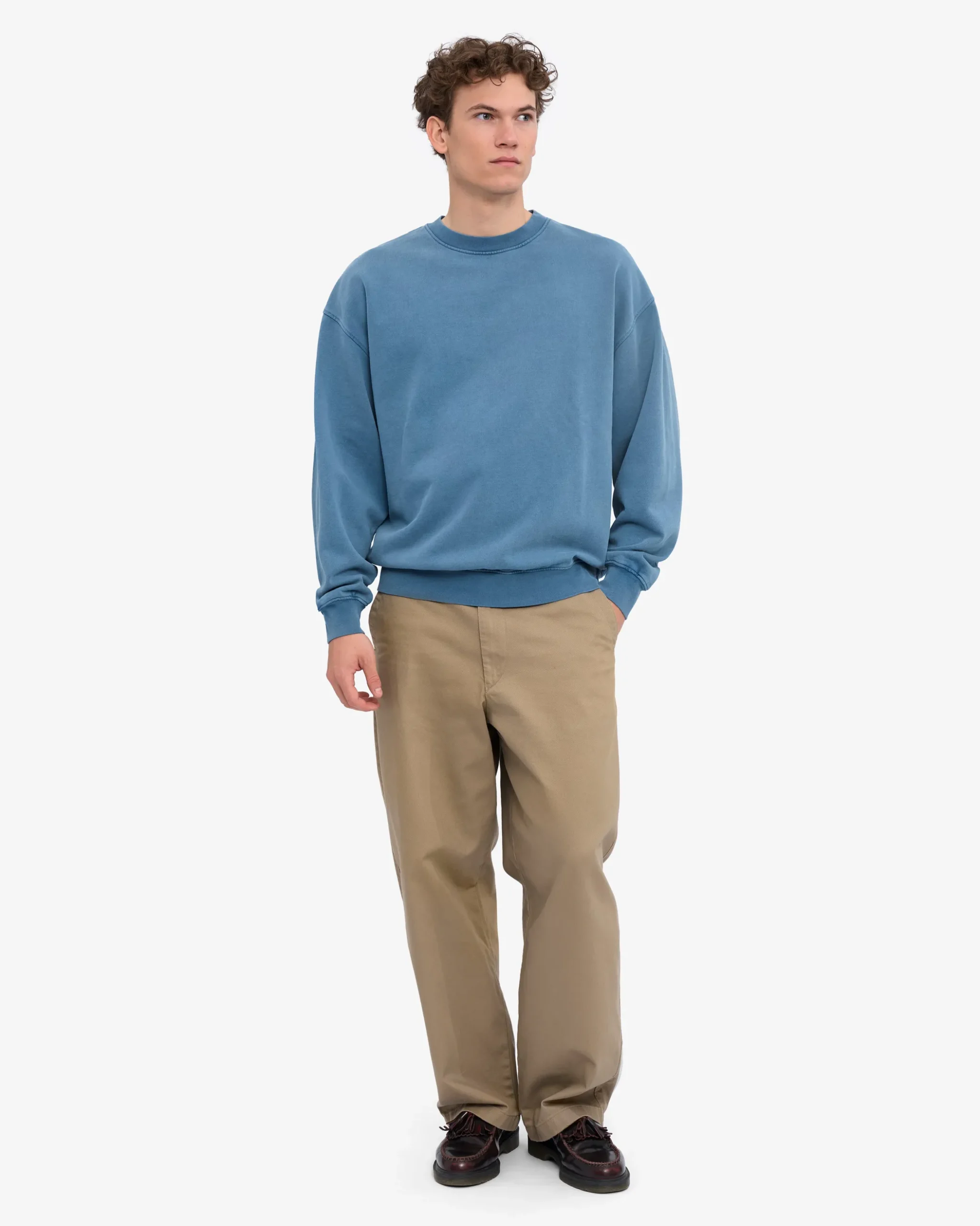 Organic Oversized Crew - Faded Indigo