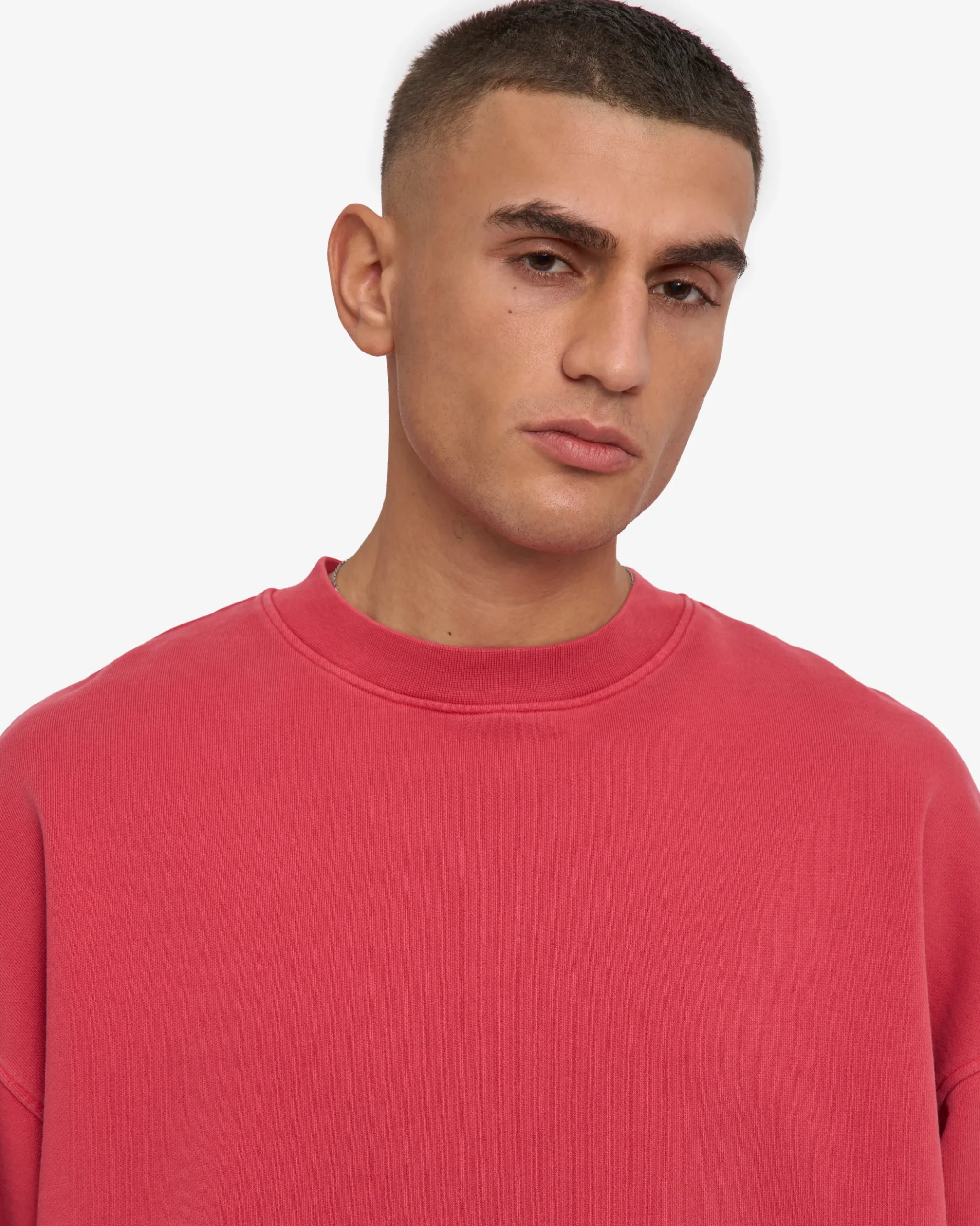 Organic Oversized Crew - Faded Red