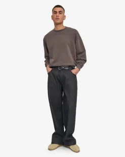Organic Oversized Crew - Faded Mud