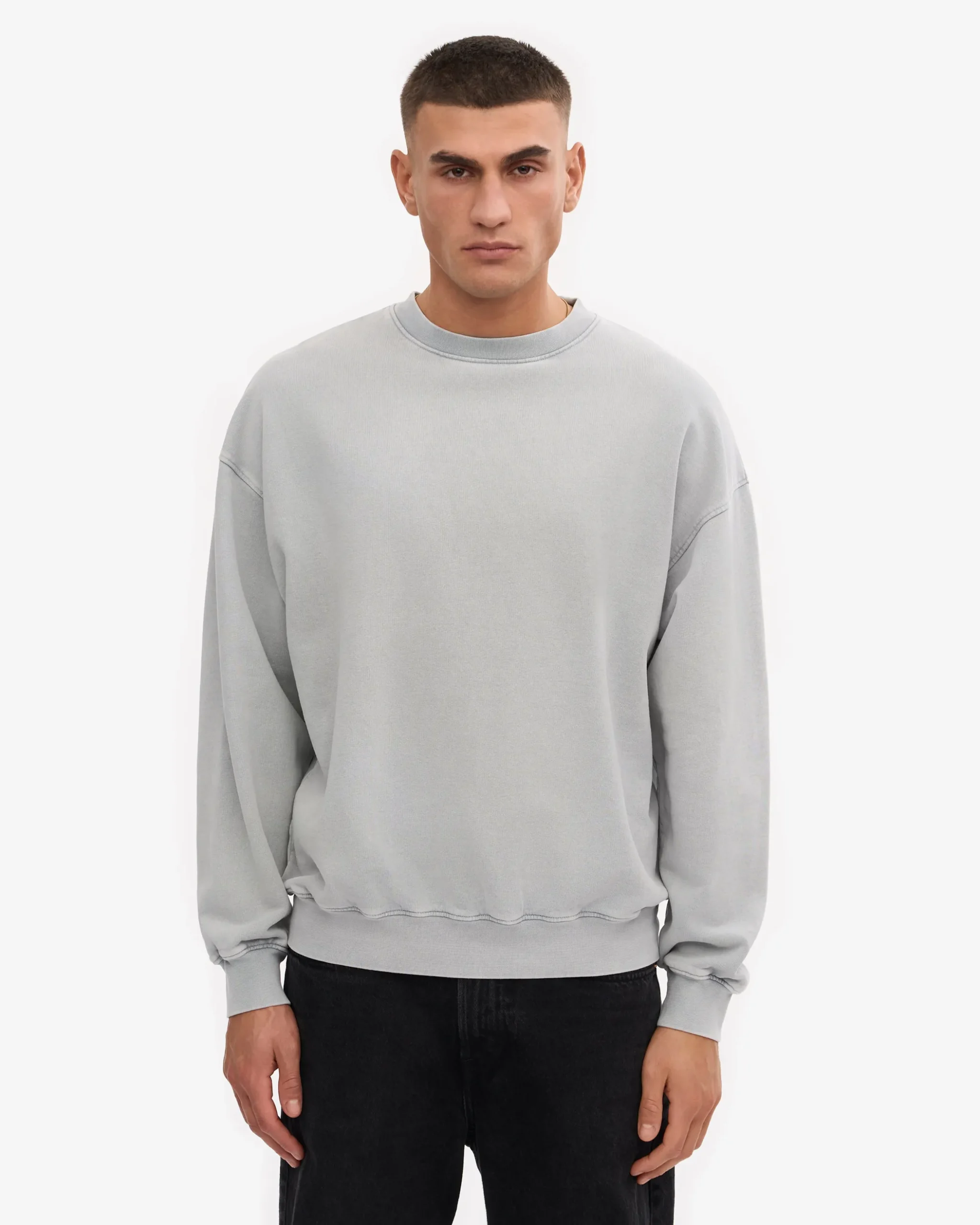 Organic Oversized Crew - Faded Grey