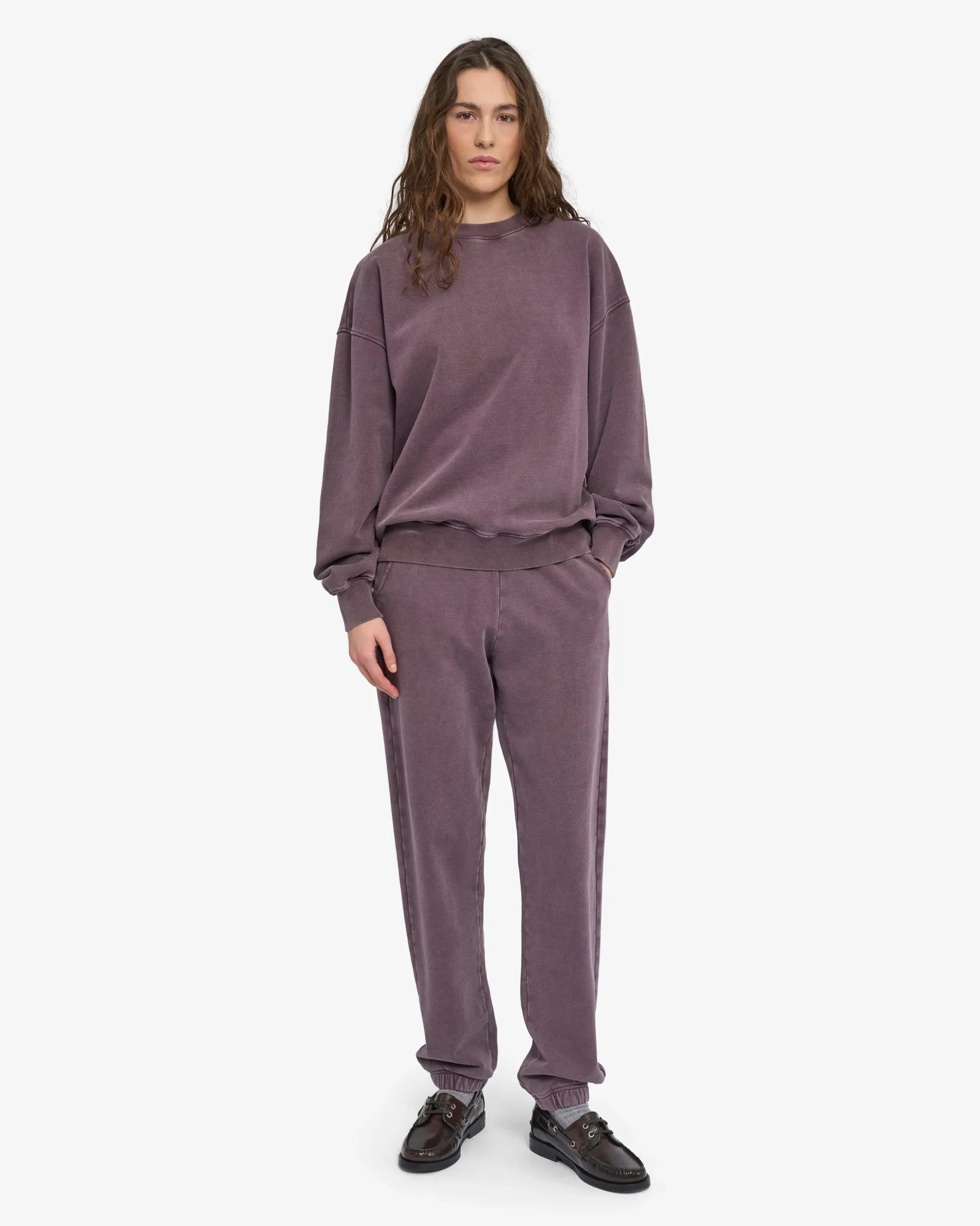 Organic Oversized Crew - Faded Grape