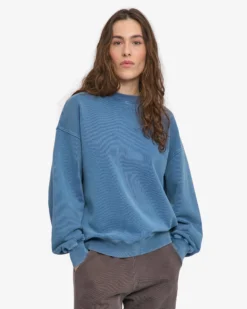 Organic Oversized Crew - Faded Indigo