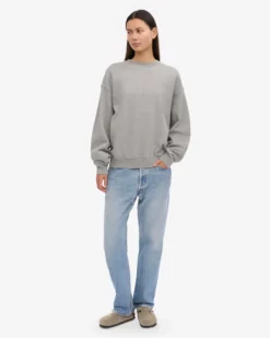 Organic Oversized Crew - Heather Grey