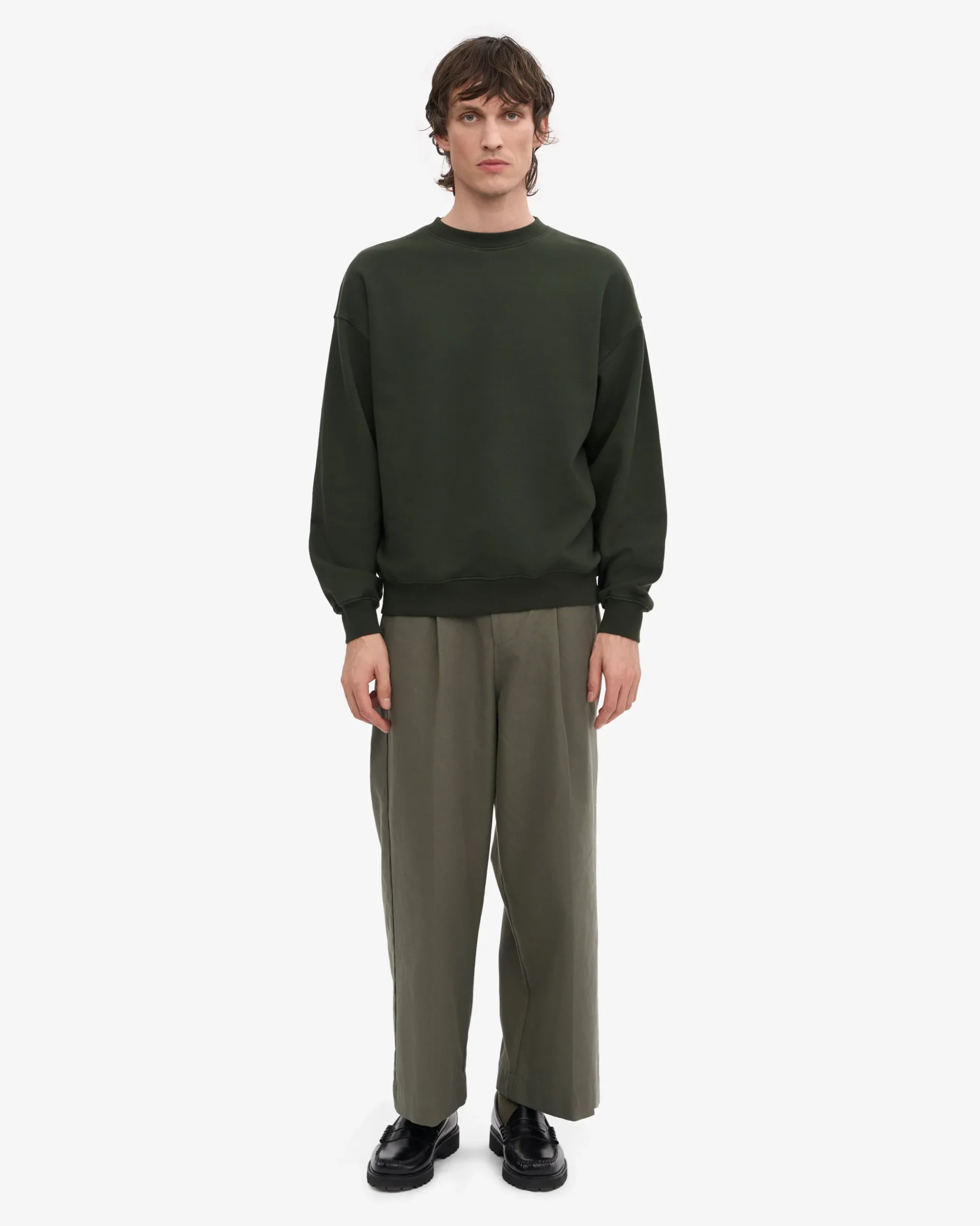 Organic Oversized Crew - Hunter Green