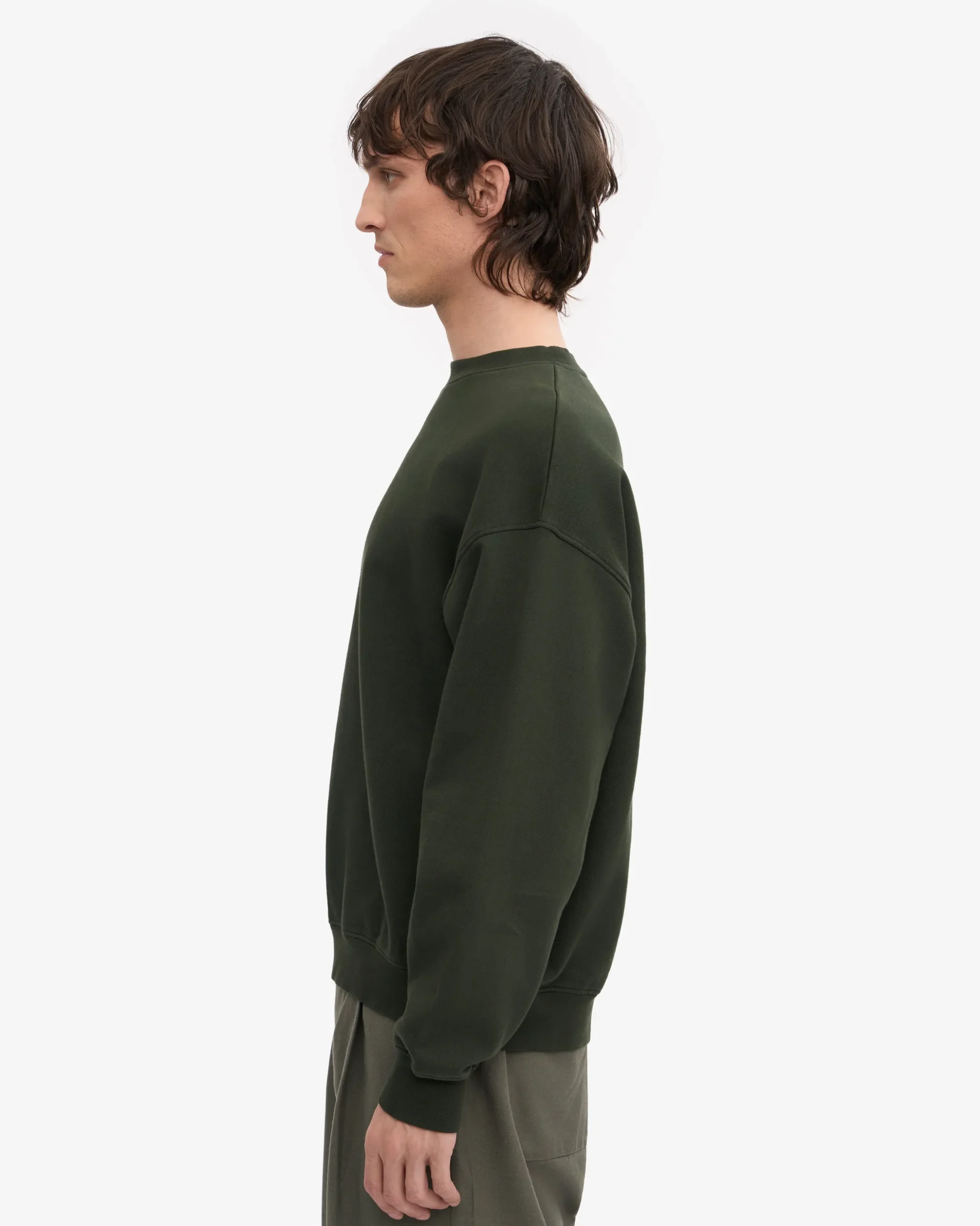 Organic Oversized Crew - Hunter Green