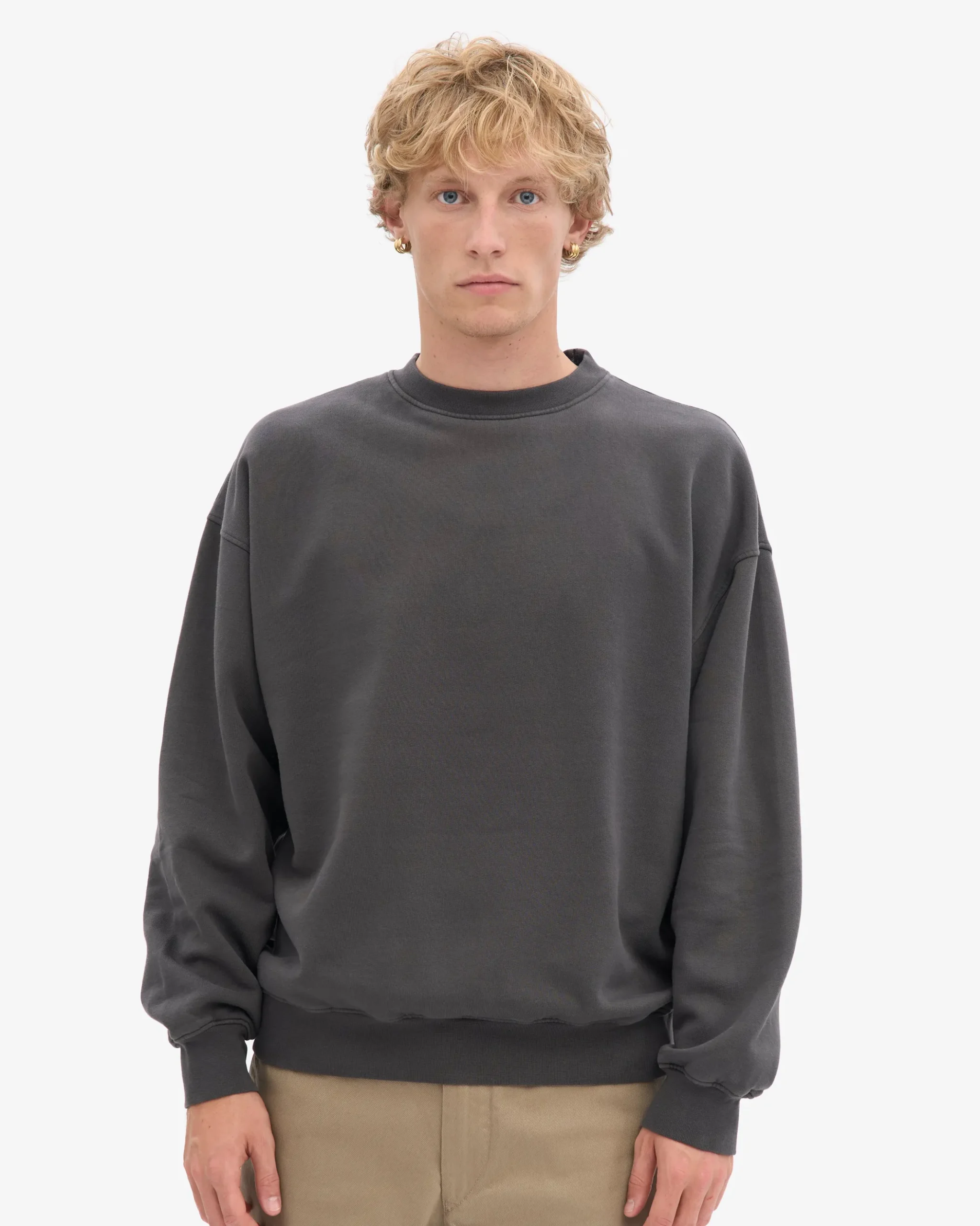 Organic Oversized Crew - Lava Grey
