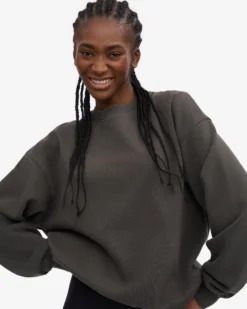 Organic Oversized Crew - Lava Grey