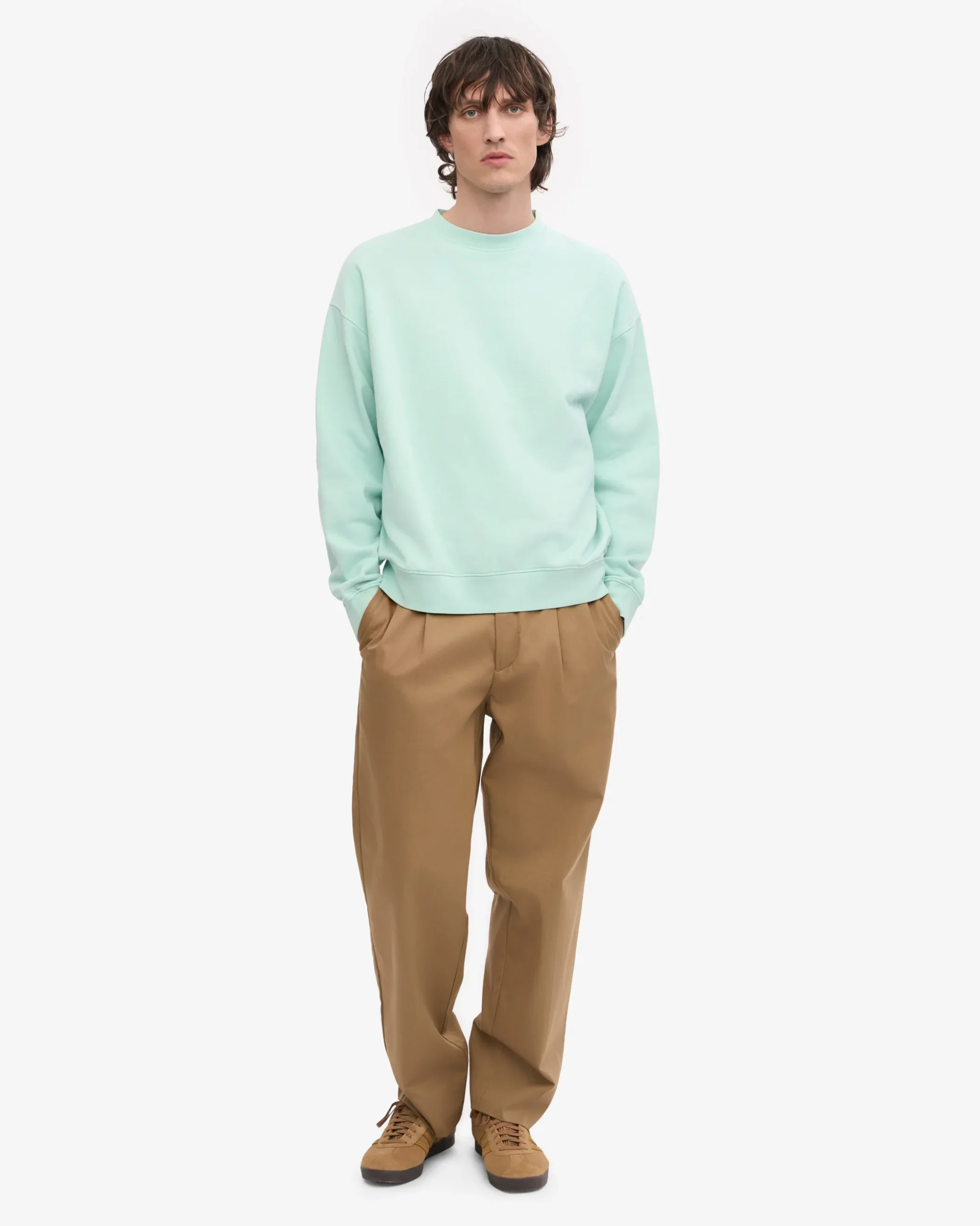 Organic Oversized Crew - Light Aqua
