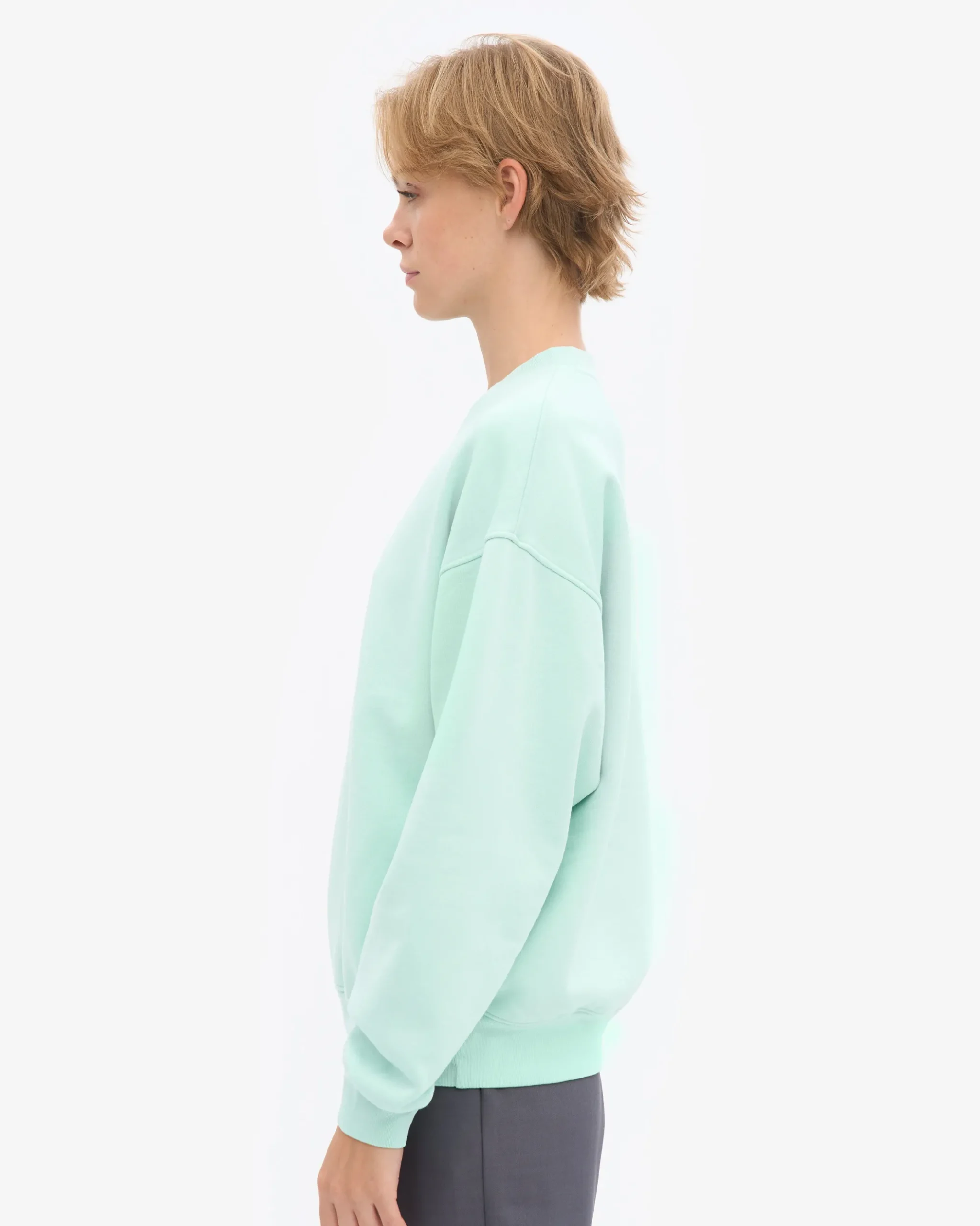 Organic Oversized Crew - Light Aqua