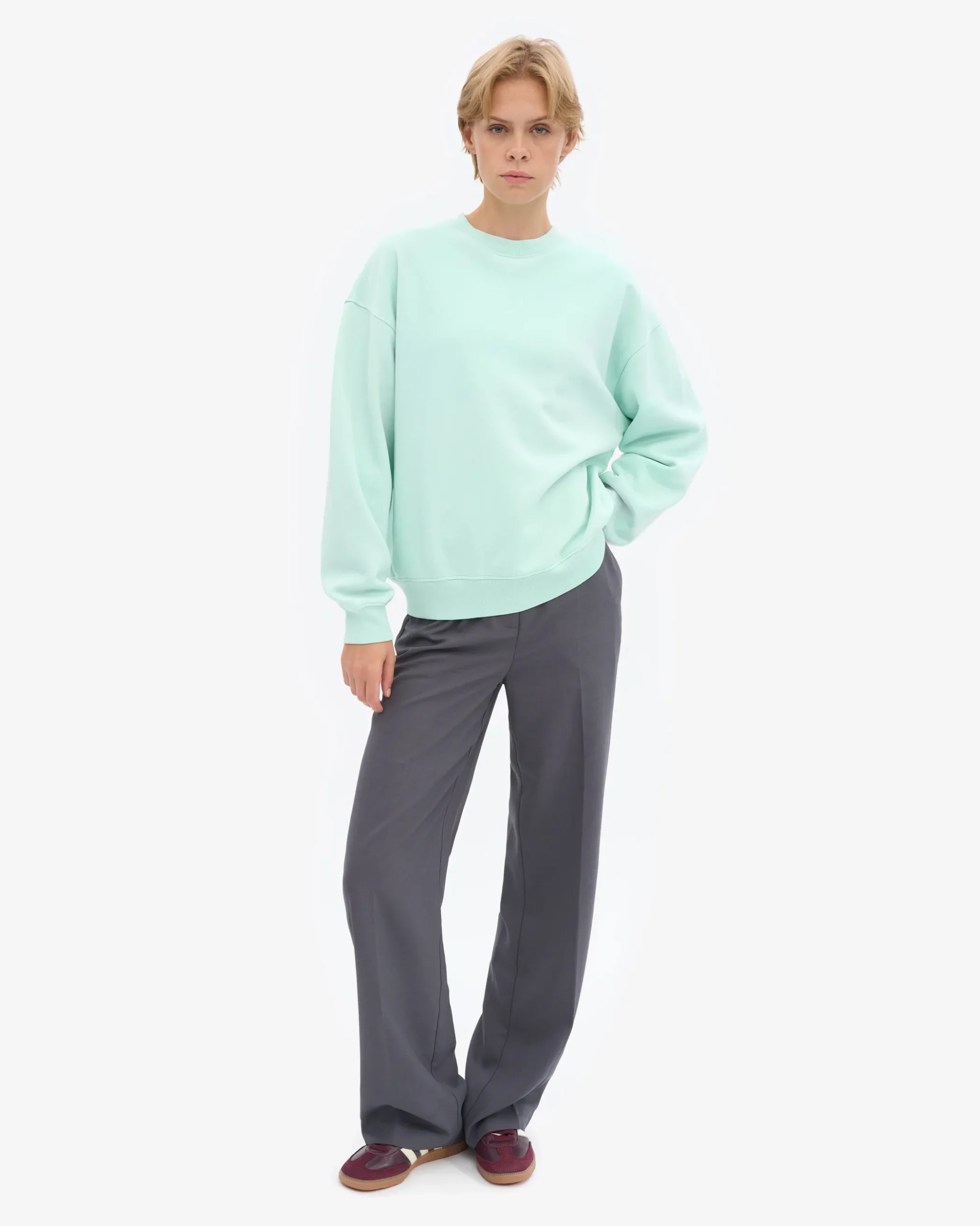 Organic Oversized Crew - Light Aqua