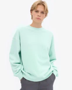 Organic Oversized Crew - Light Aqua
