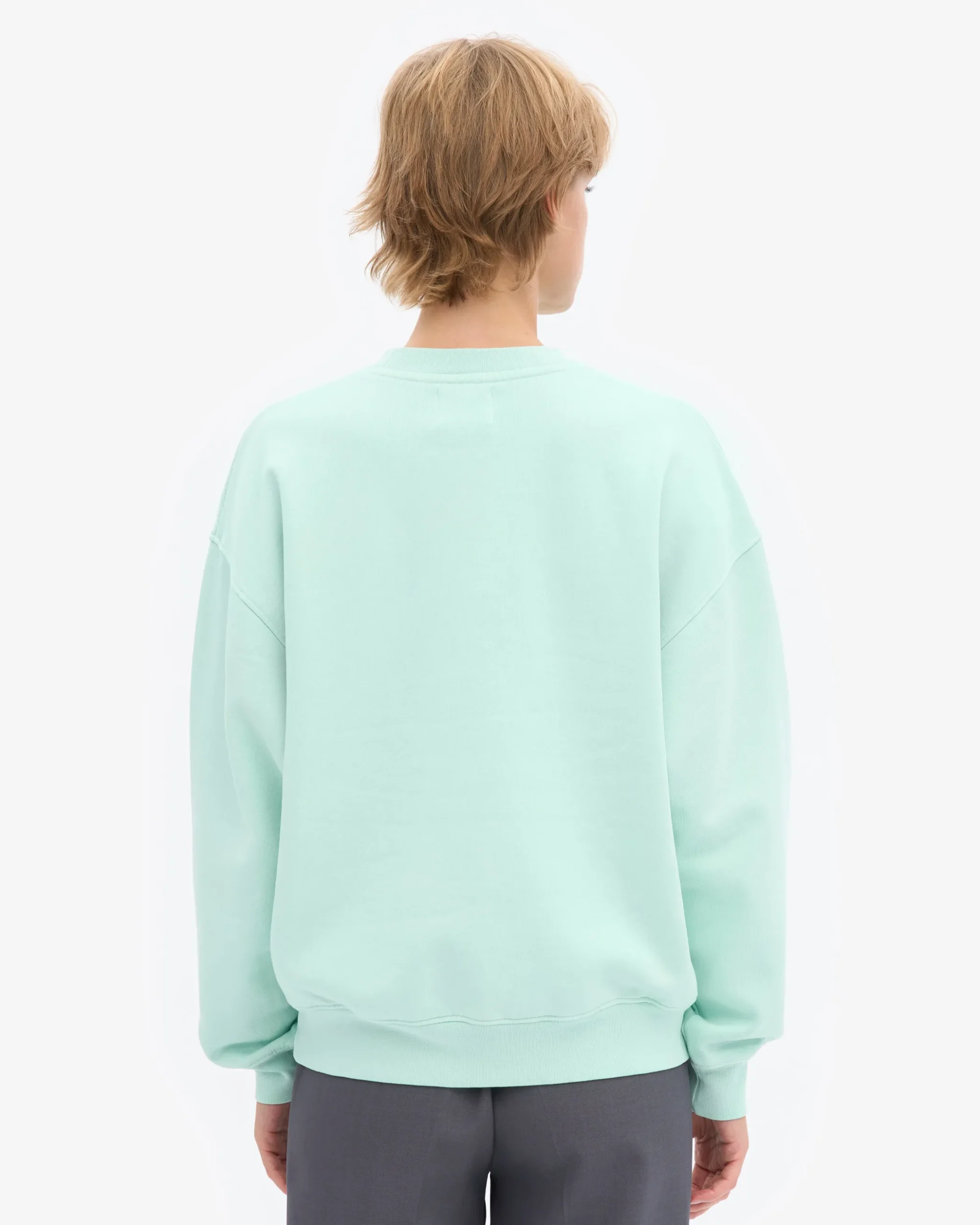 Organic Oversized Crew - Light Aqua