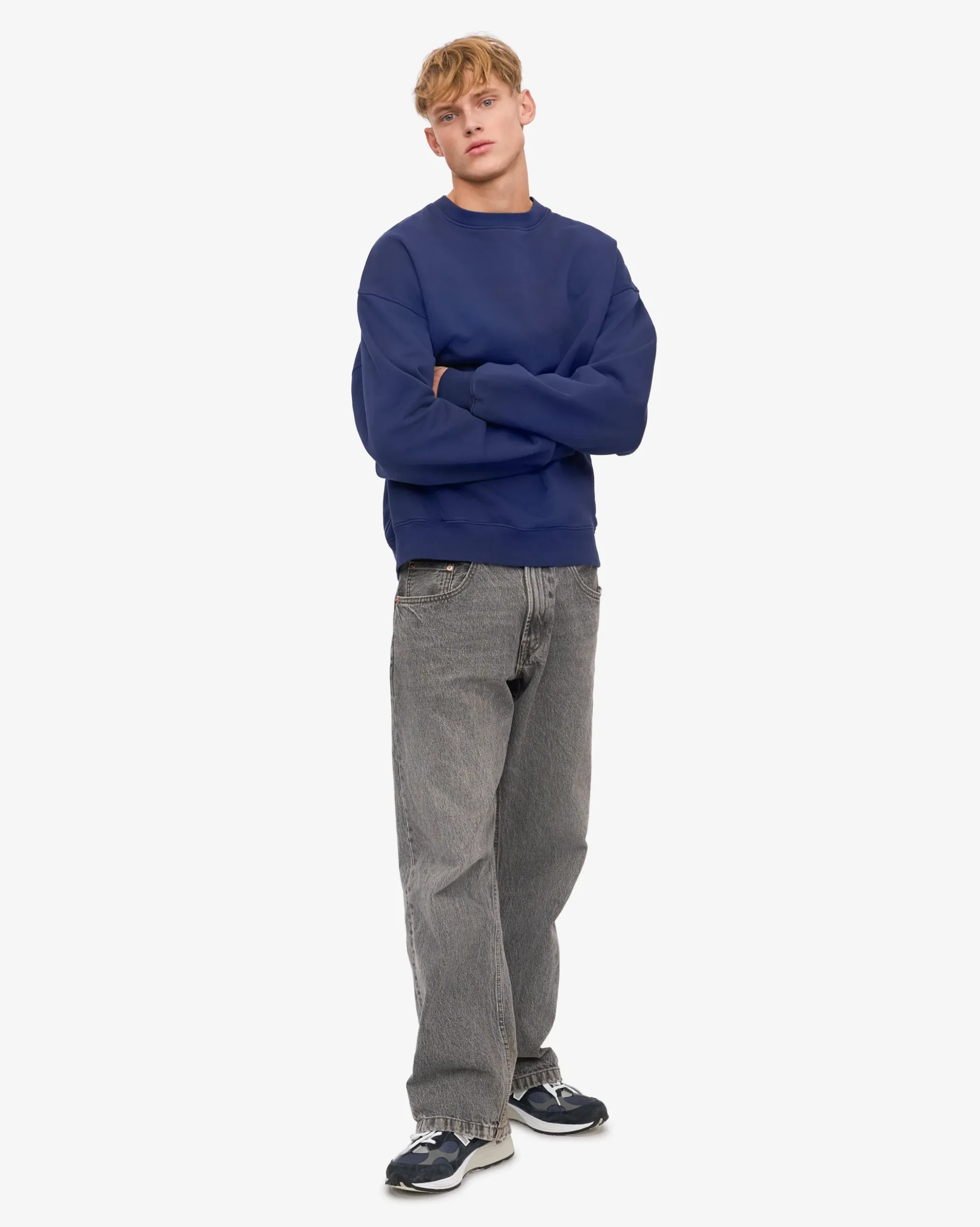 Organic Oversized Crew - Marine Blue