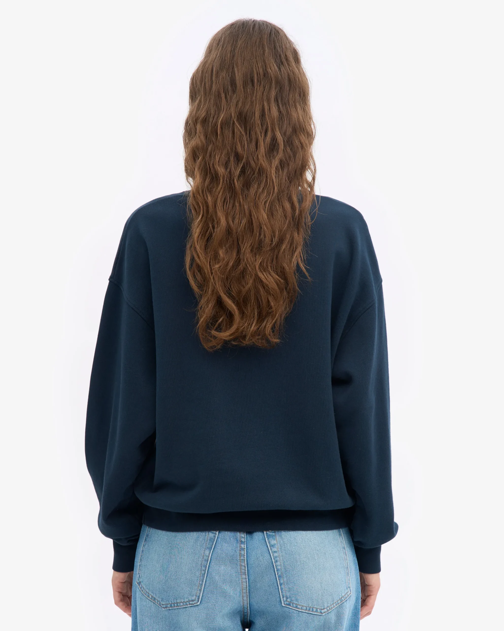 Organic Oversized Crew - Navy Blue
