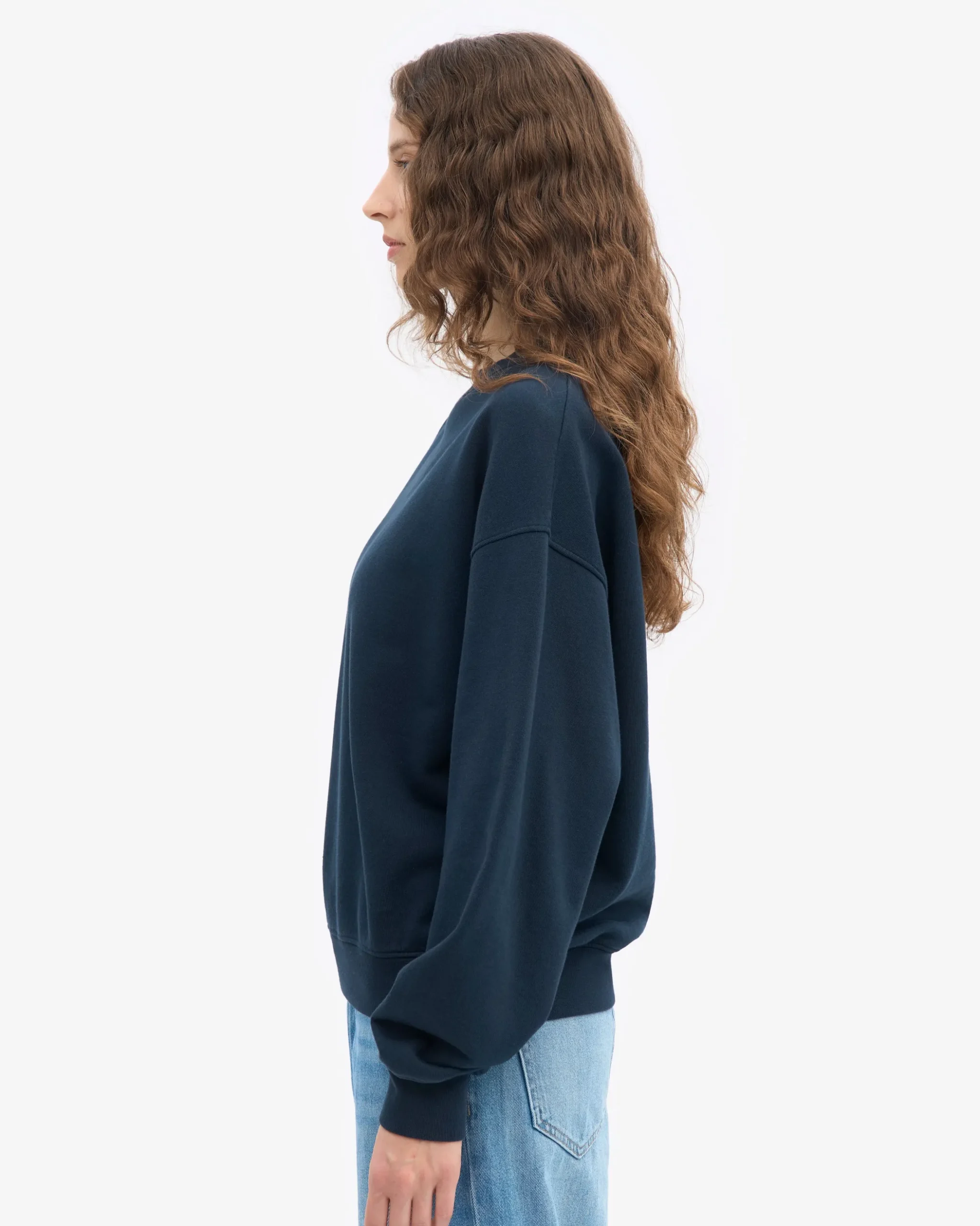 Organic Oversized Crew - Navy Blue
