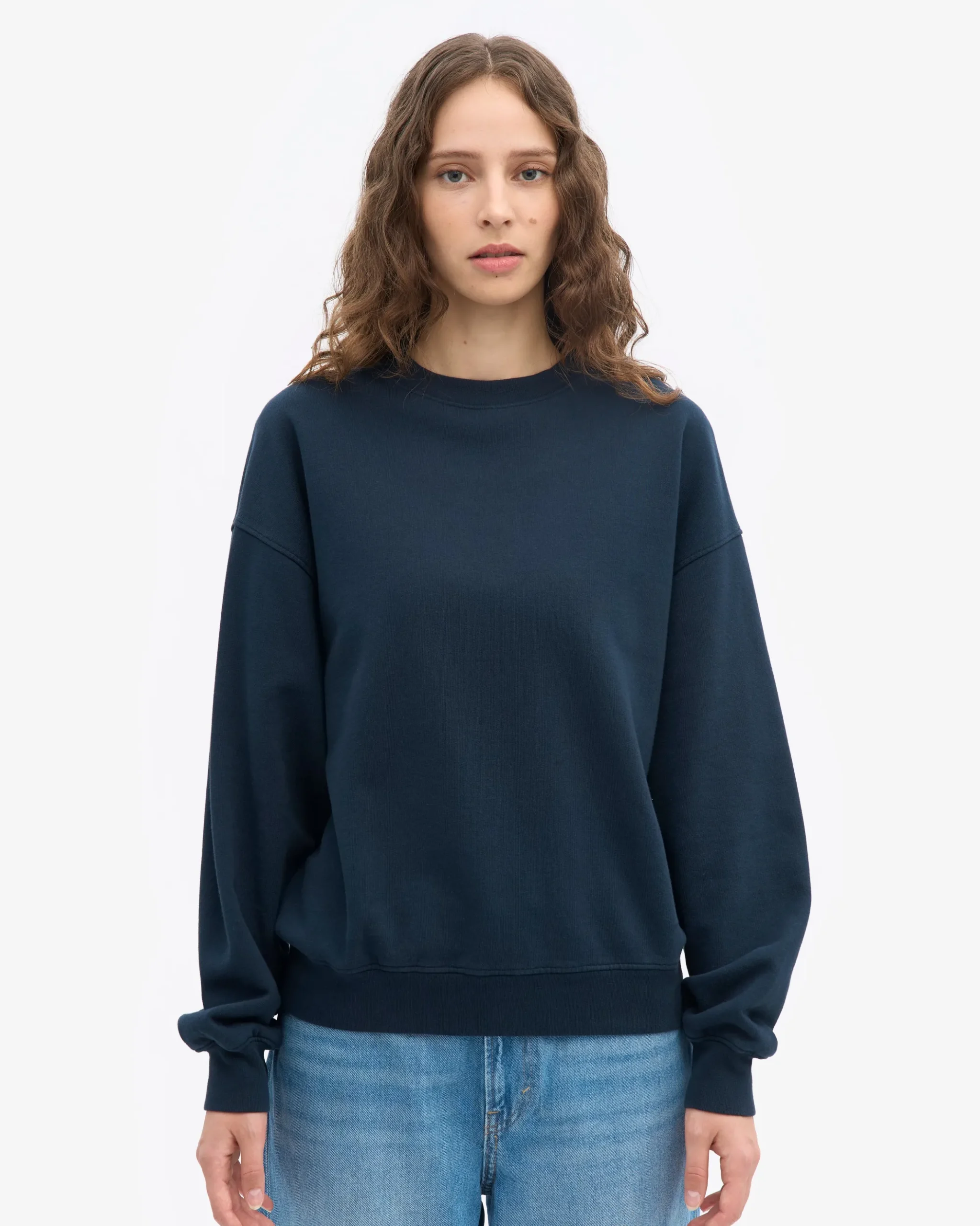 Organic Oversized Crew - Navy Blue