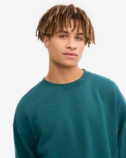 Organic Oversized Crew - Ocean Green