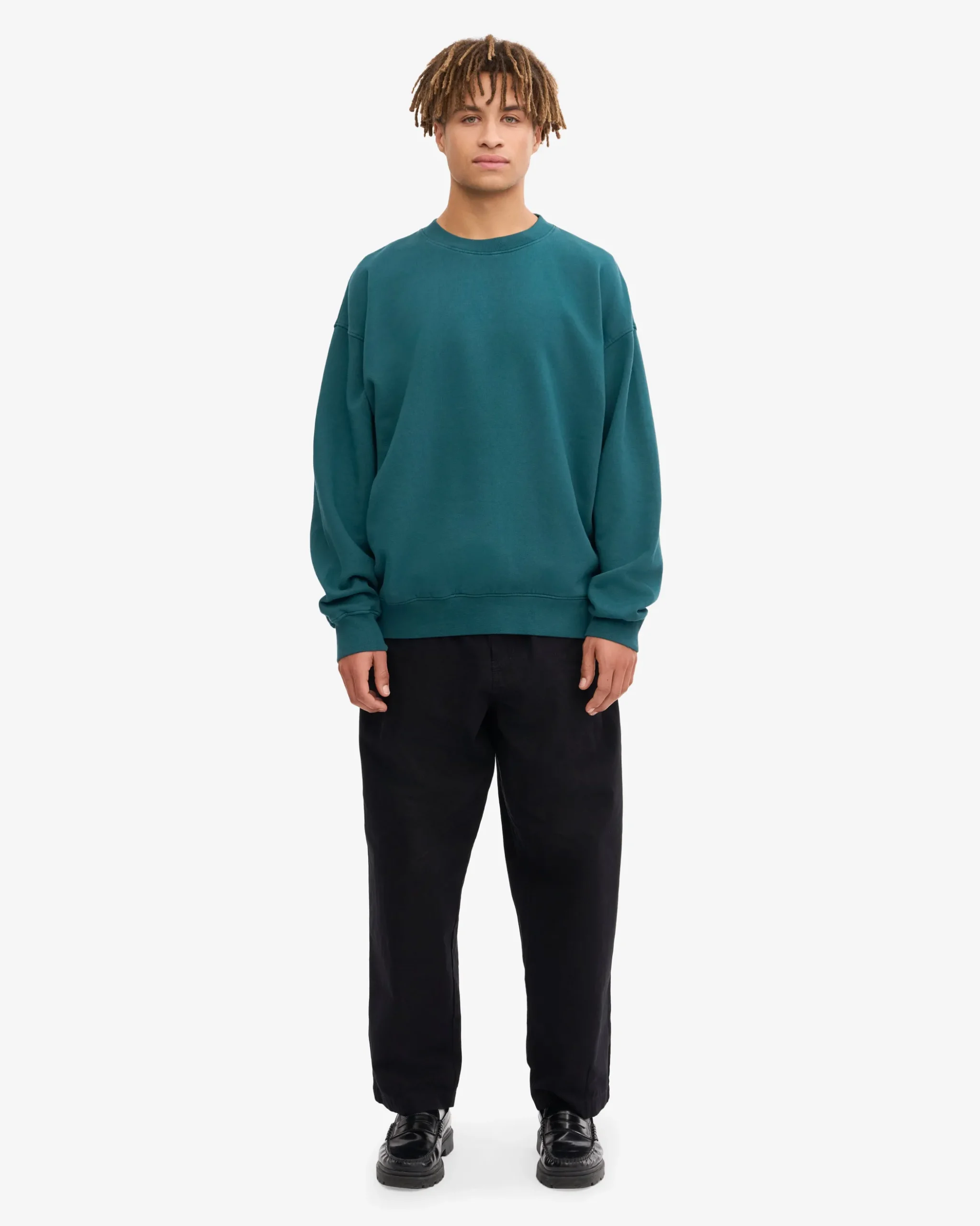Organic Oversized Crew - Ocean Green