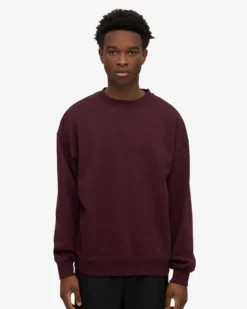 Organic Oversized Crew - Oxblood Red