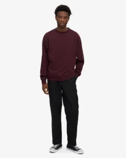 Organic Oversized Crew - Oxblood Red