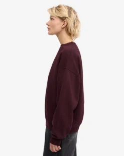 Organic Oversized Crew - Oxblood Red