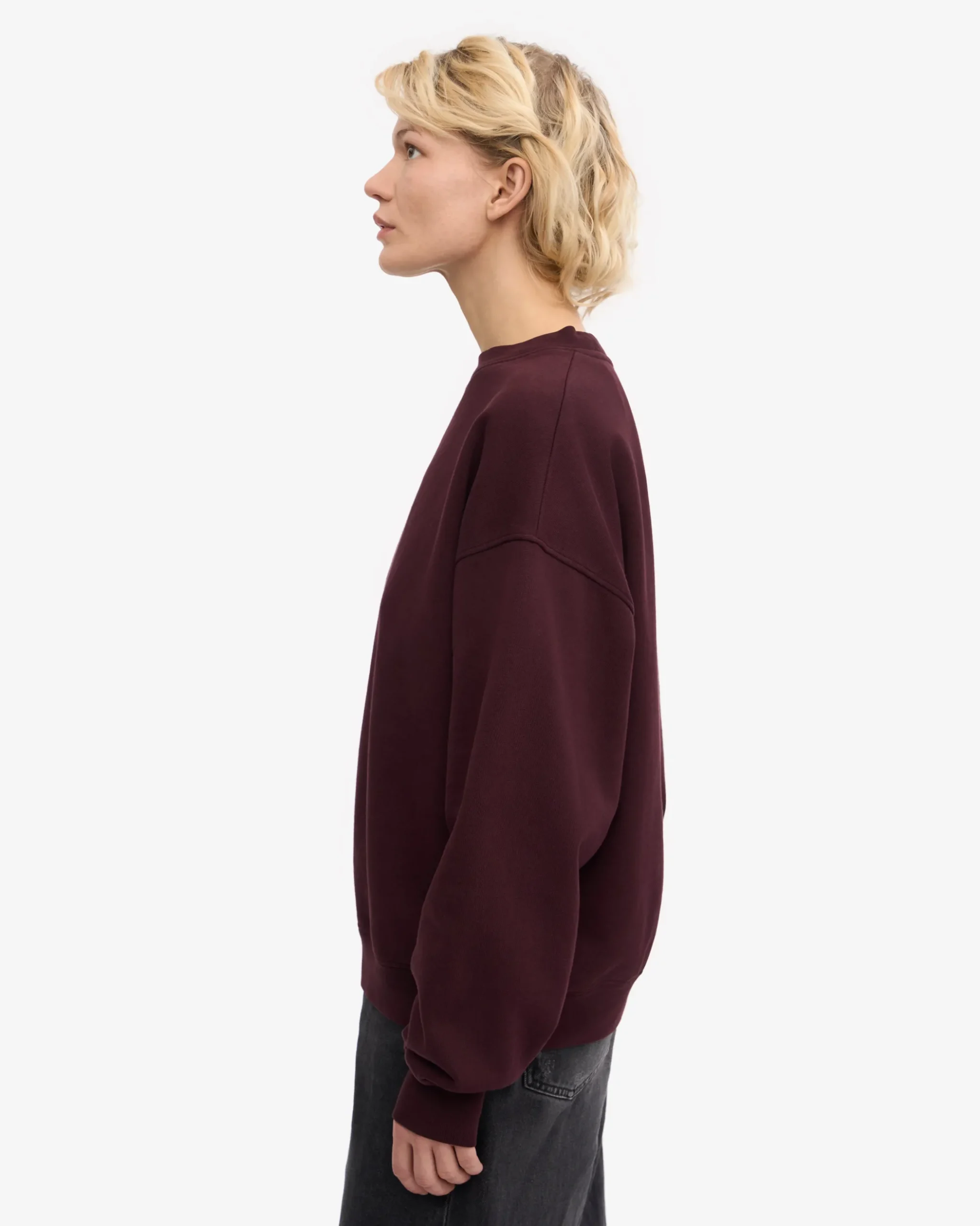 Organic Oversized Crew - Oxblood Red