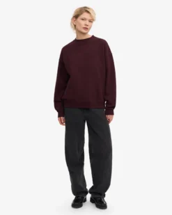 Organic Oversized Crew - Oxblood Red