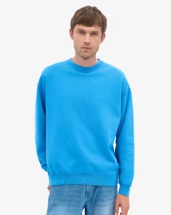 Organic Oversized Crew - Pacific Blue