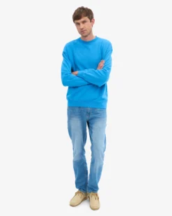 Organic Oversized Crew - Pacific Blue